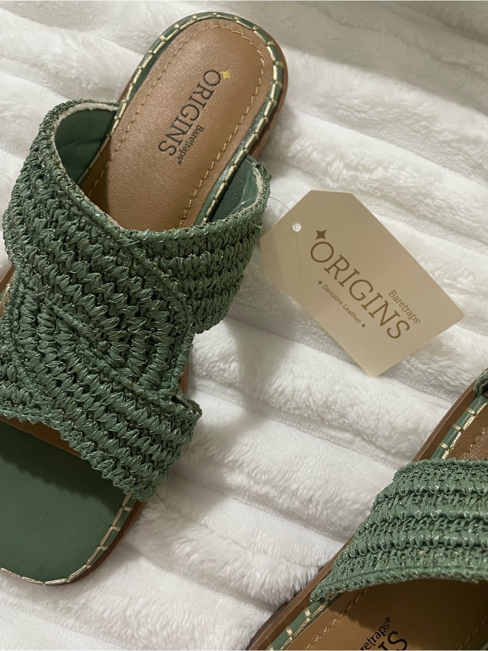 BareTraps Origins Braided Slide Sandals in Sage Green - Picture 3 of 10